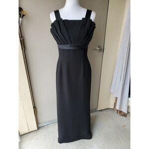 Shani Black Maxi Dress Fairy Goth Dark Romantic Wide Strap Formal Elegant Size 6